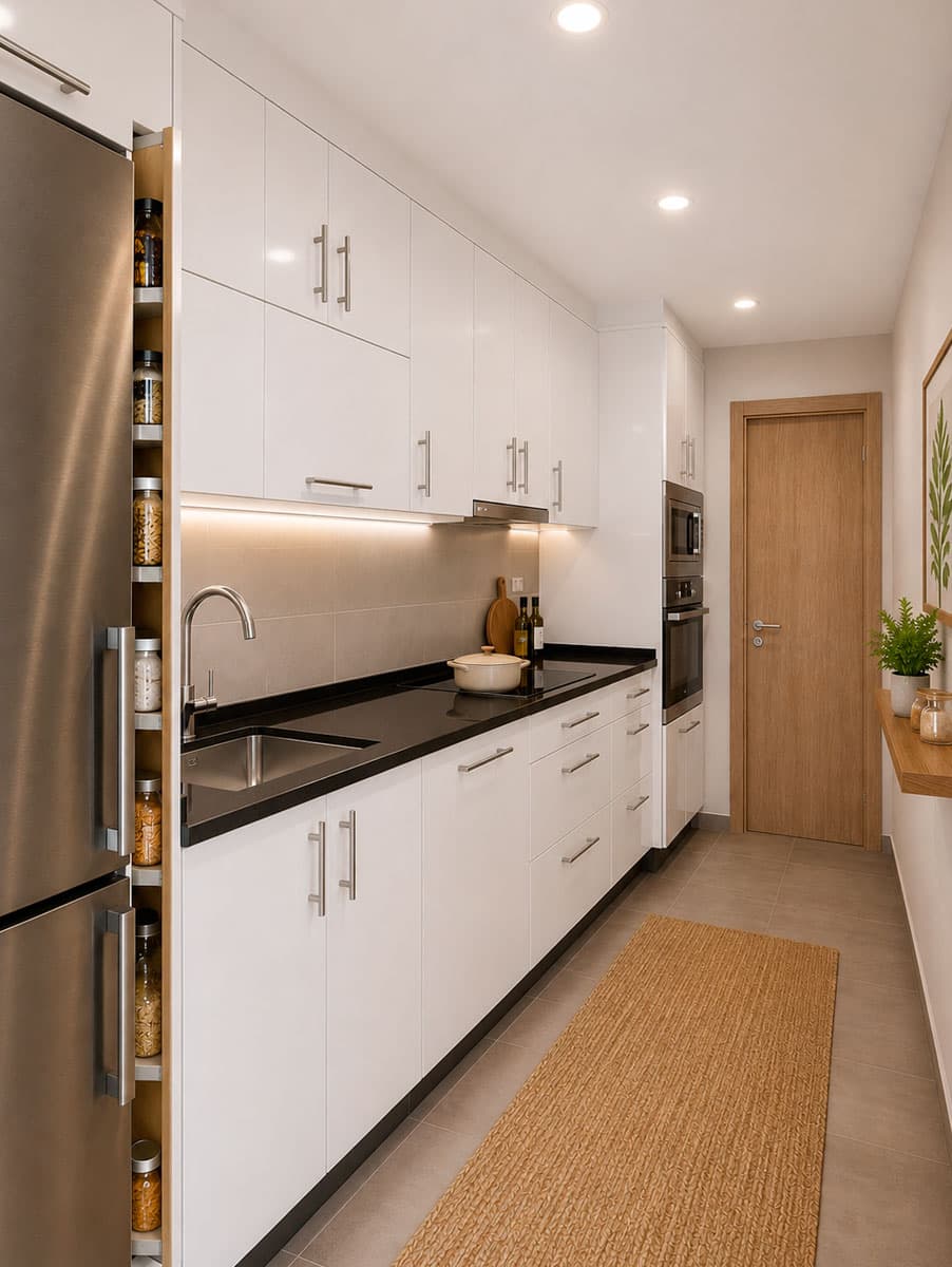 Cocina a medida fabricada por Muebles Ricoy en Noia