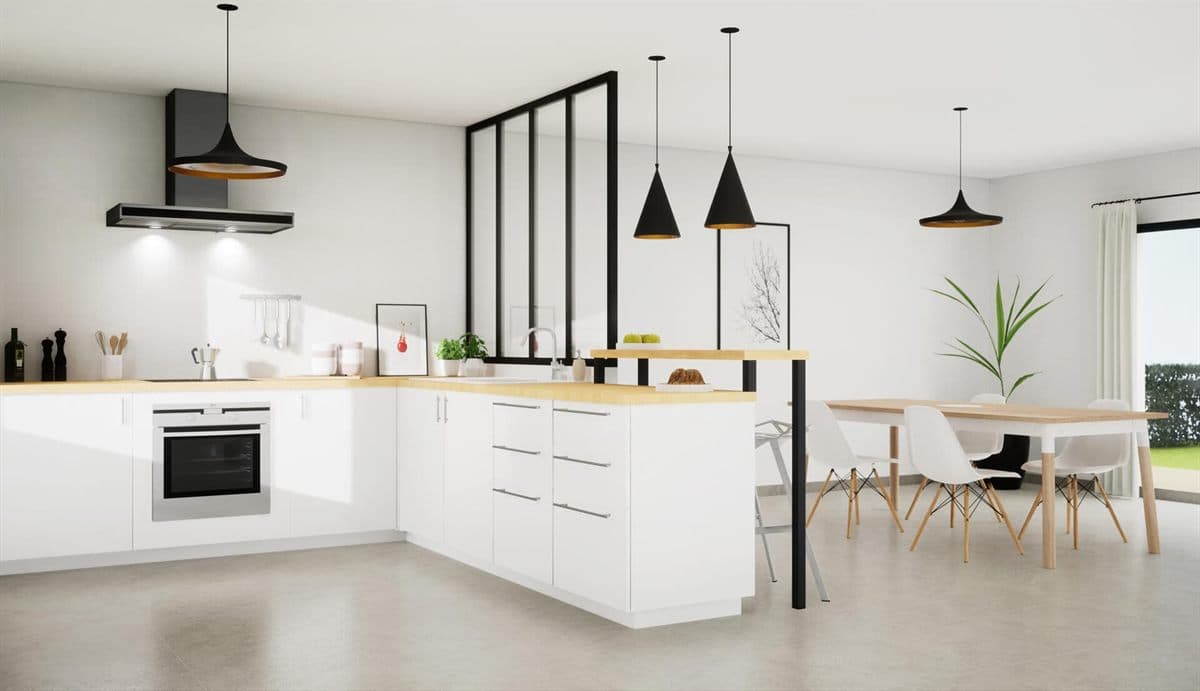 Cocina a medida fabricada por Muebles Ricoy en Noia