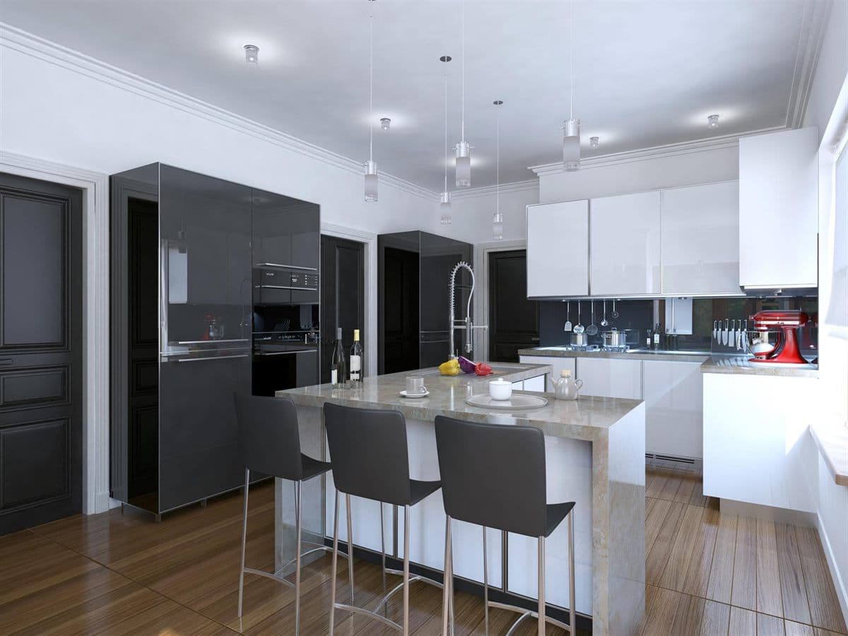 Cocina a medida fabricada por Muebles Ricoy en Noia